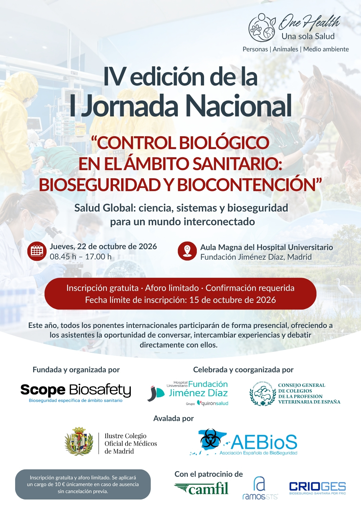 Invitación IV edición de la Jornada Nacional "Control biológico en el ámbito sanitario: bioseguridad y biocontención"